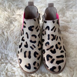 Mini Boden Leopard Ponyhair Booties Sz 35